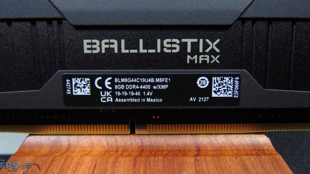 Crucial Ballistix MAX DDR4-4400 CL19 16GB RAM Kit Closeup of Label
