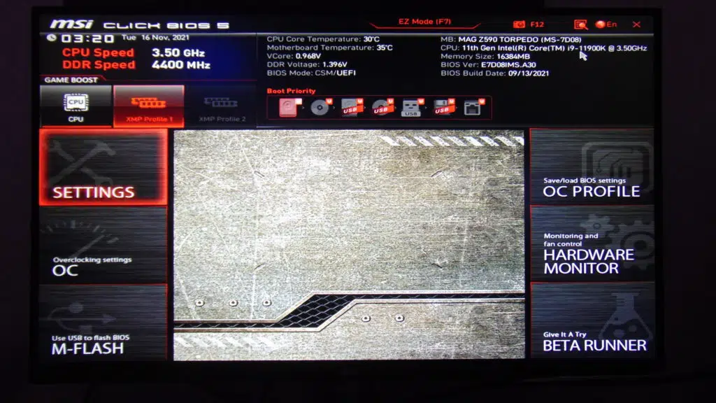 MSI MAG Z590 TORPEDO Motherboard BIOS