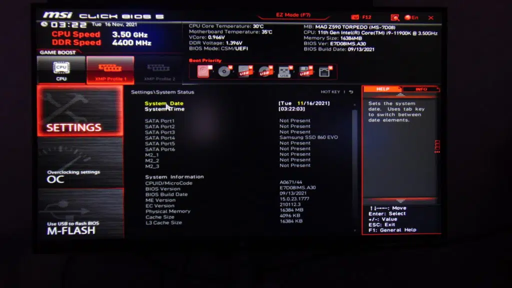 MSI MAG Z590 TORPEDO Motherboard BIOS