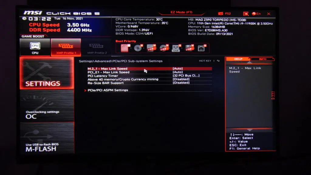 MSI MAG Z590 TORPEDO Motherboard BIOS