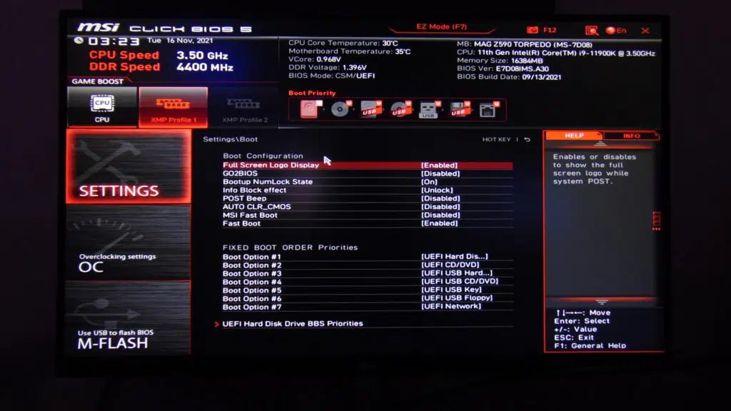 MSI MAG Z590 TORPEDO Motherboard BIOS