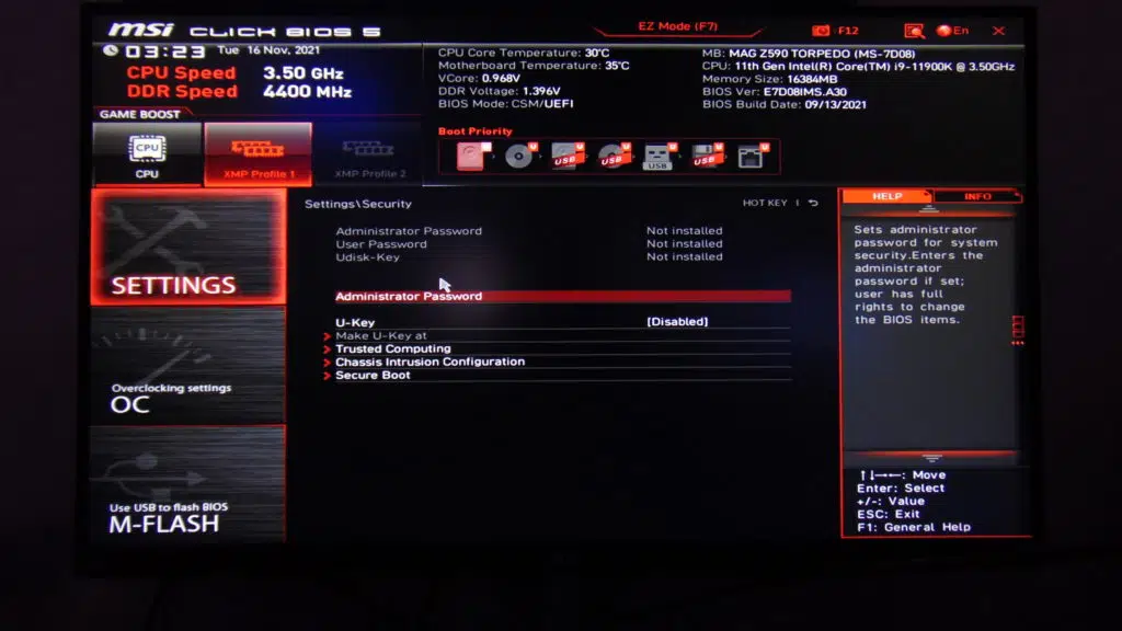 MSI MAG Z590 TORPEDO Motherboard BIOS