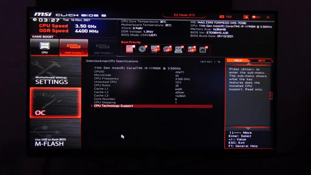MSI MAG Z590 TORPEDO Motherboard BIOS