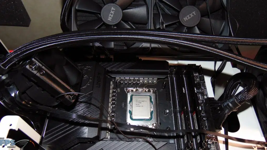MSI MEG Z690 UNIFY Motherboard Closeup of Intel Core i7-12700K in Socket