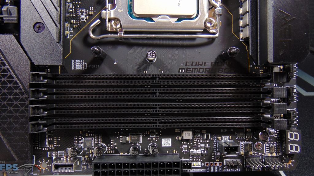 MSI MEG Z690 Unify Motherboard closeup of DDR5 RAM slots