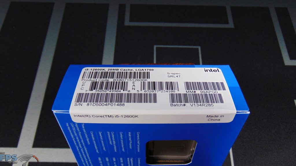 Intel Core i5-12600K Box Label