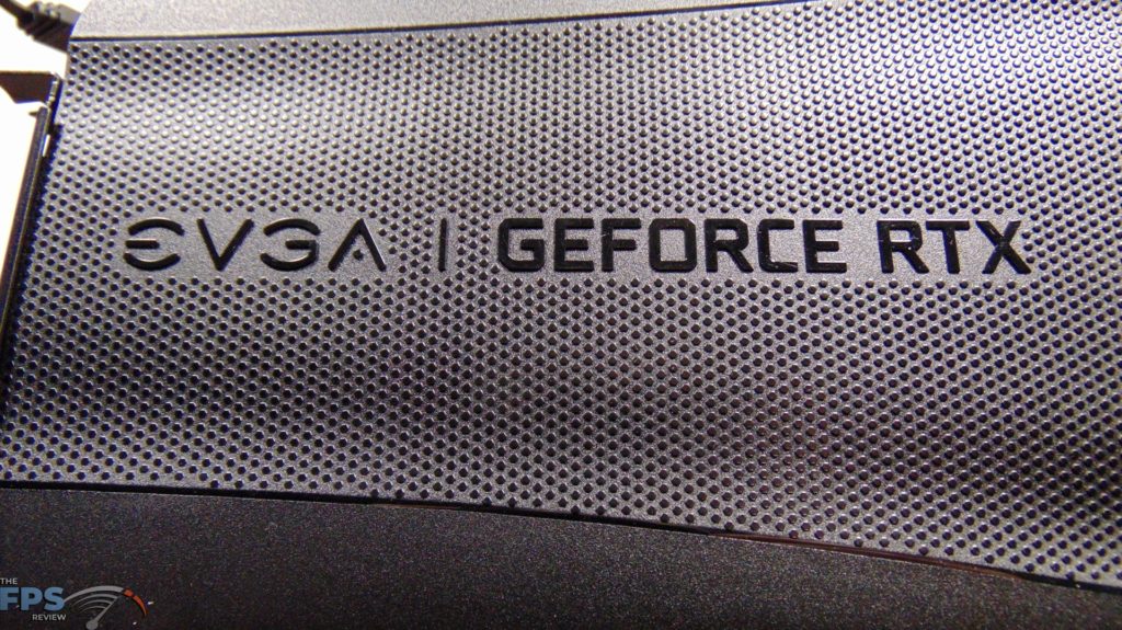 EVGA GeForce RTX 3080 FTW3 ULTRA HYBRID GAMING Video Card Closeup of Logo
