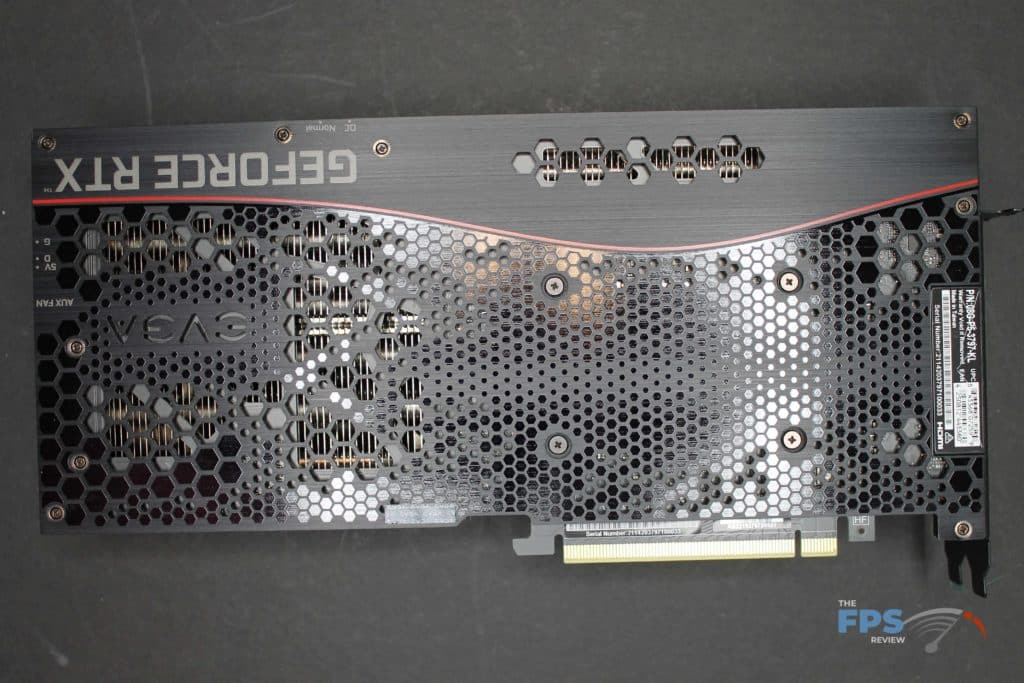 EVGA GeForce RTX 3070 Ti FTW3 ULTRA GAMING backplate view