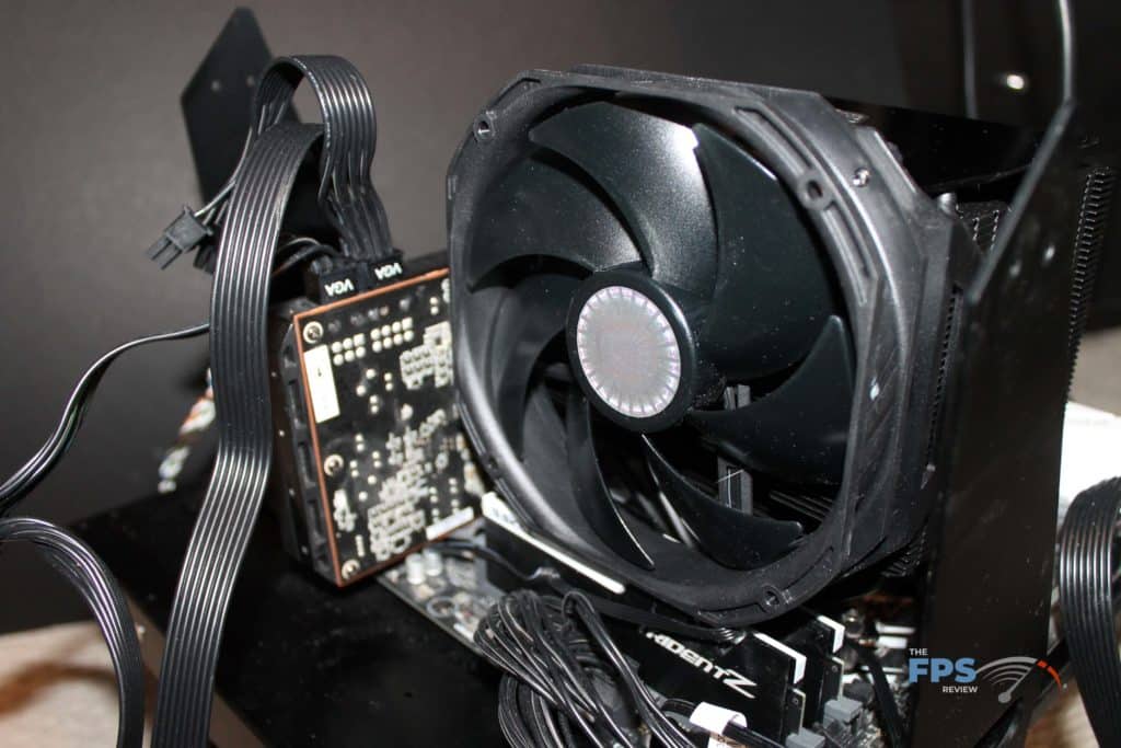 Cooler Master MasterAir MA624 Stealth installed in system showing angled view