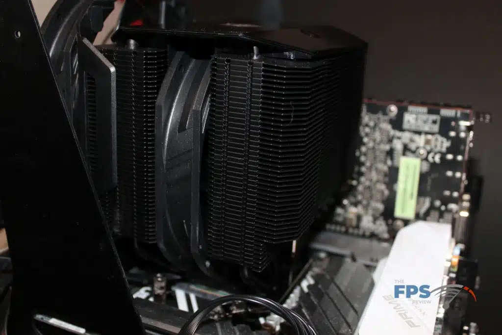 Cooler Master MasterAir MA624 Stealth installed in system showing rear view