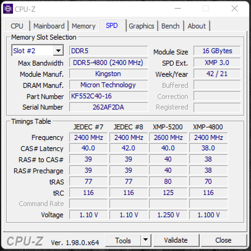 MSI MEG Z690 UNIFY and Kingston FURY Beast DDR5 Settings SPD Memory Settings