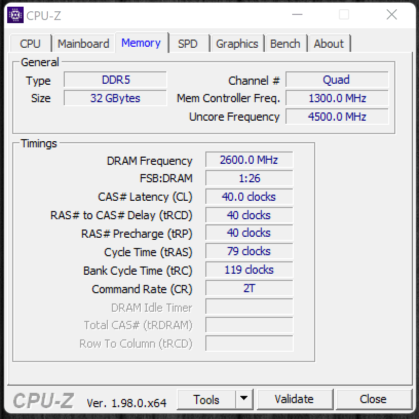 MSI MEG Z690 UNIFY and Kingston FURY Beast DDR5 Settings CPUz Memory