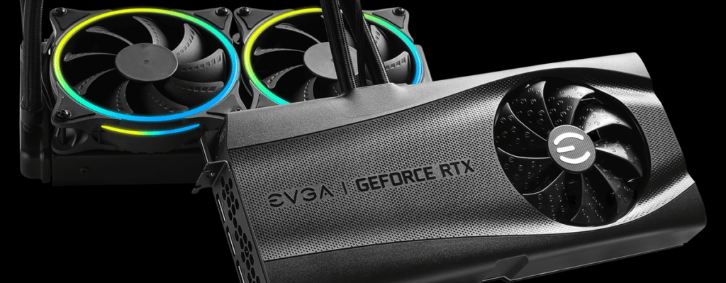 EVGA GeForce RTX 3080 FTW3 ULTRA HYBRID GAMING Video Card with ARGB Fans Lit Up