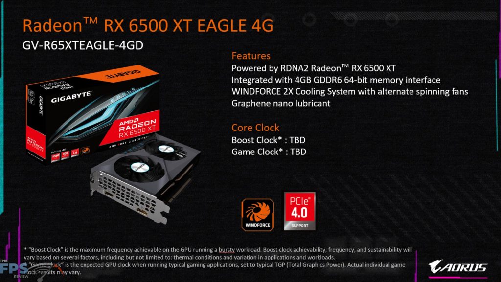 GIGABYTE Radeon RX 6500 XT EAGLE 4G press deck press desk 