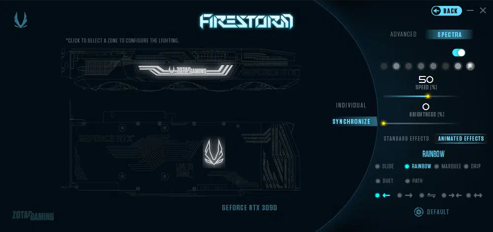 ZOTAC GAMING GeForce RTX 3090 Trinity Zotac FireStorm Overclocking