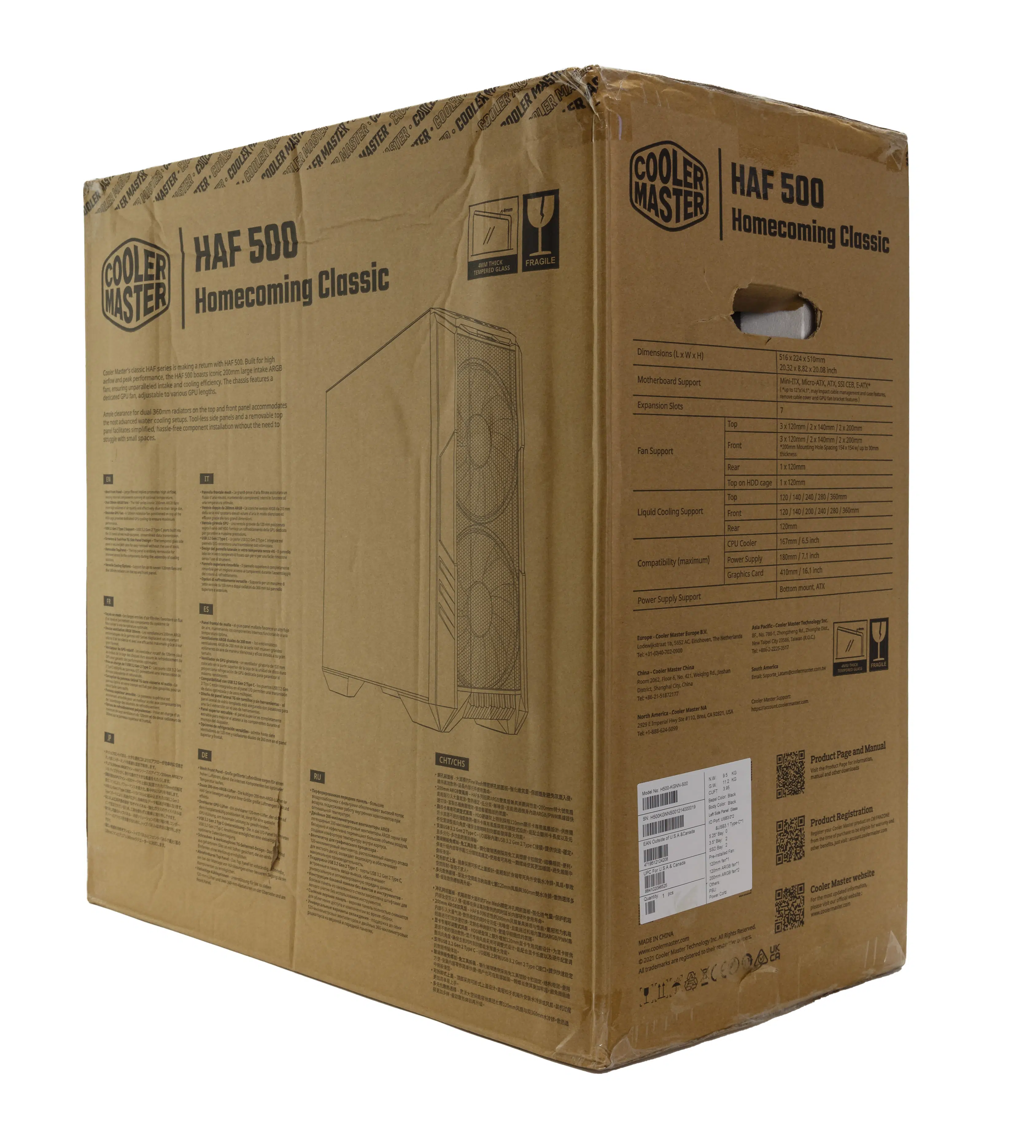 Cooler Master HAF 500 Case Box Angled