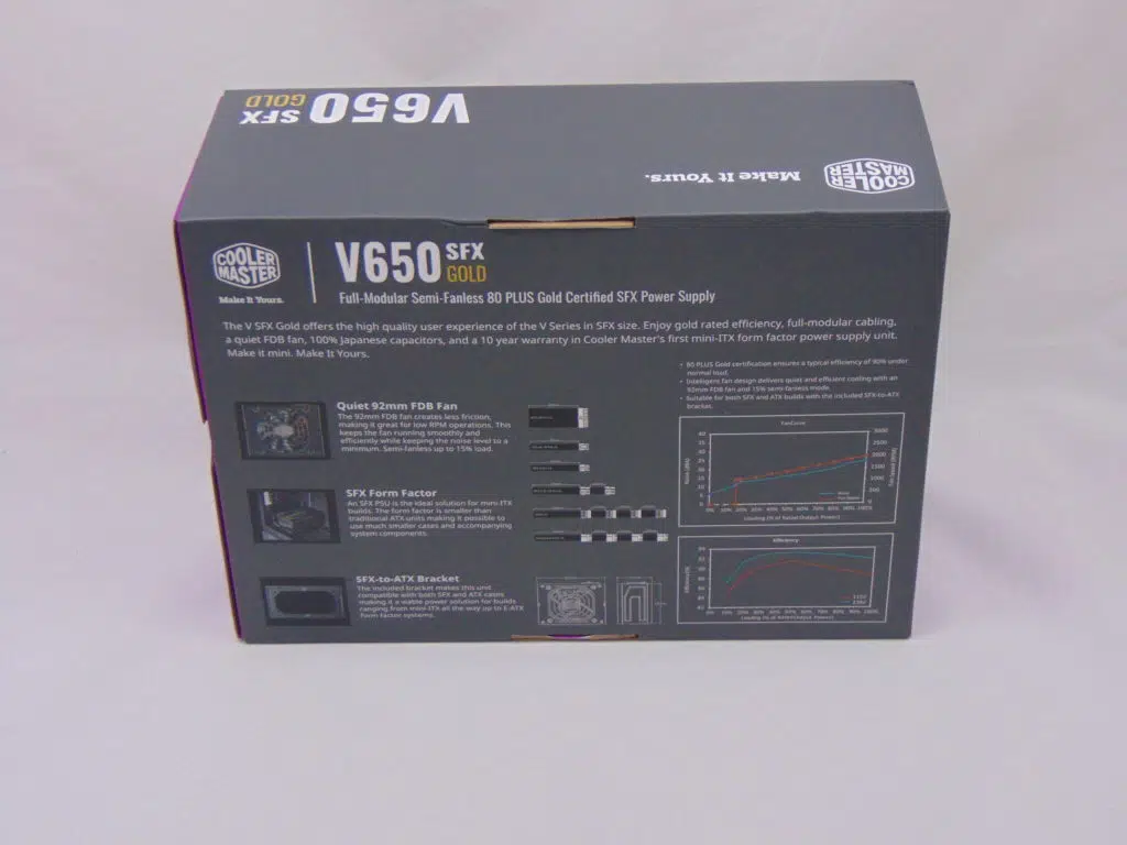 Cooler Master V650 SFX GOLD box rear