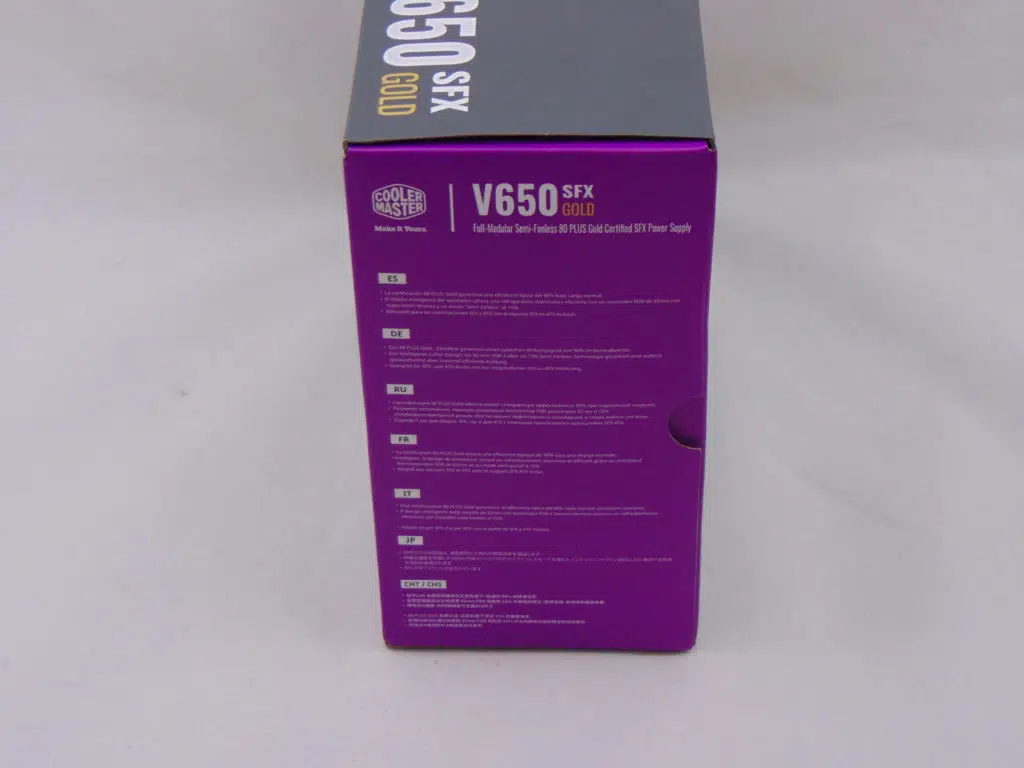 Cooler Master V650 SFX GOLD box side