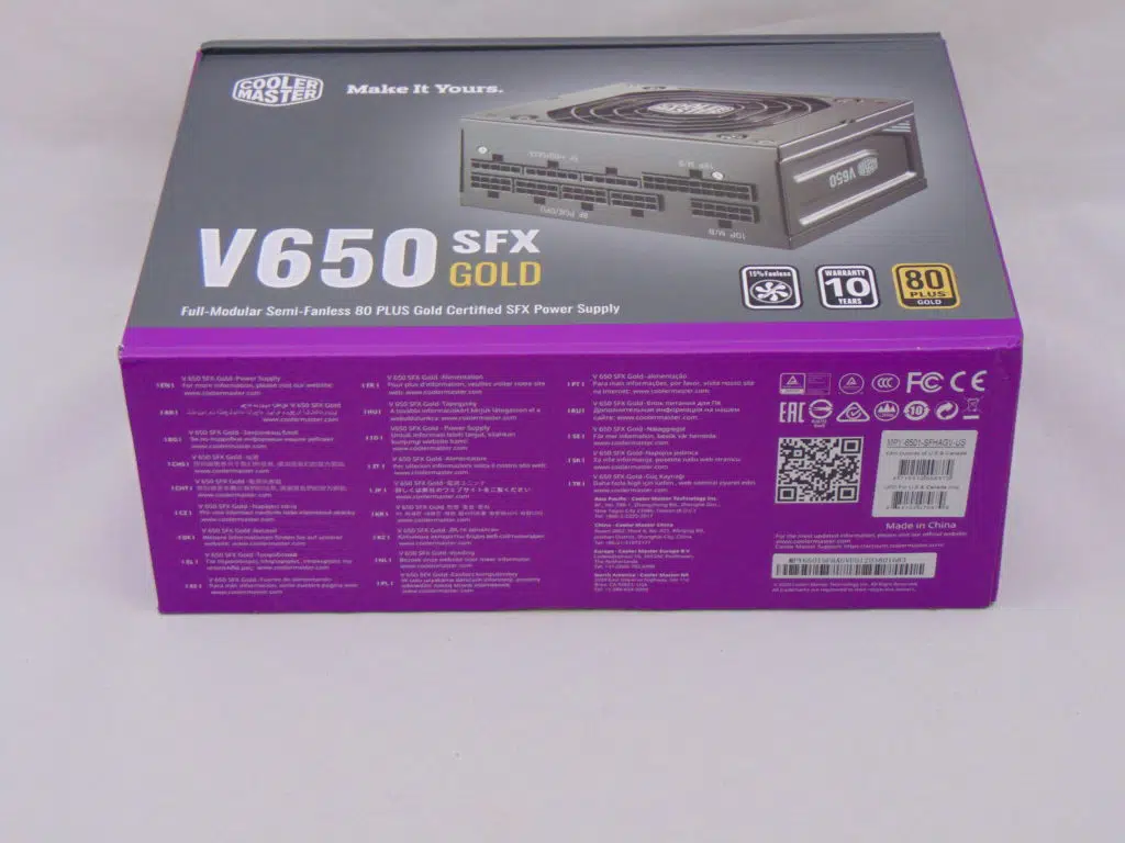 Cooler Master V650 SFX GOLD box side