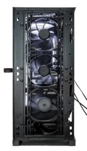 MONTECH AIR 1000 LITE Case Front View of Case with Panel Off Showing Fans