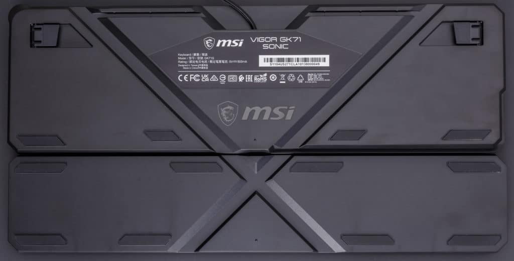 MSI Vigor GK71 Sonic Underside with Cable Channels