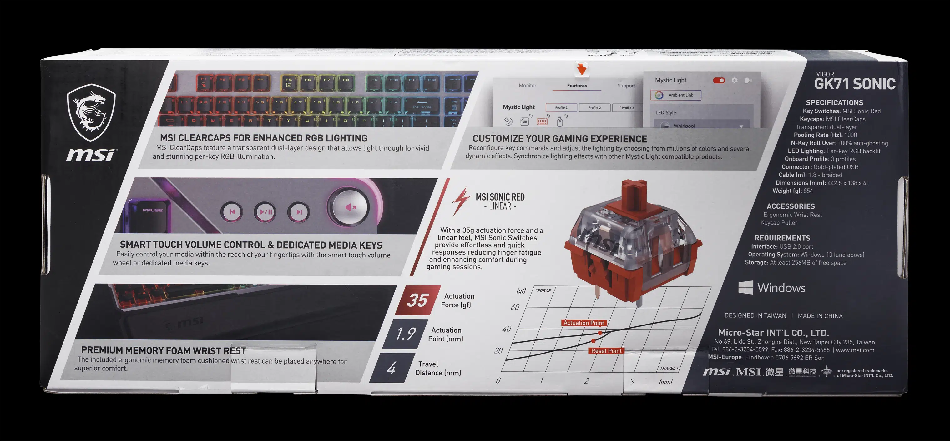 MSI Vigor GK71 Sonic box back