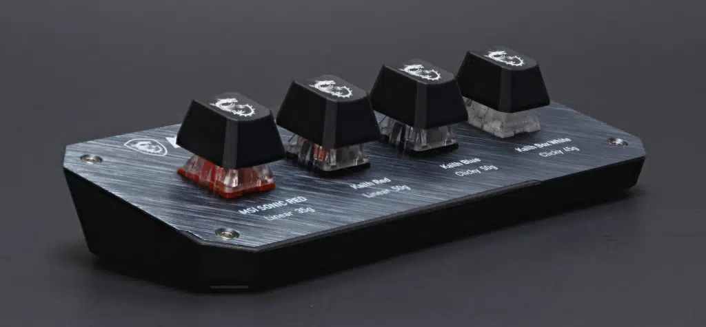 MSI Vigor GK71 Sonic key comparison display angled