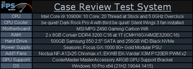 MONTECH AIR 1000 LITE Case Case Review Test System