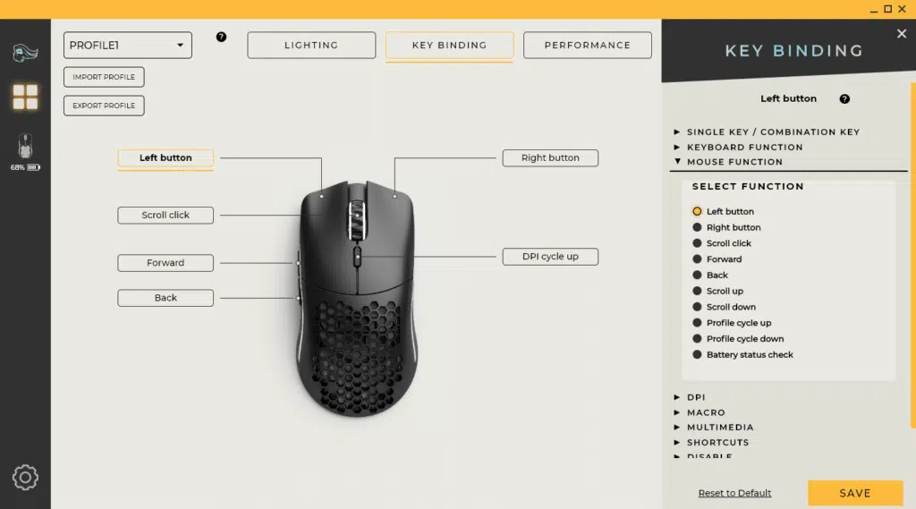 Glorious Model O- Wireless Key Binding Tab