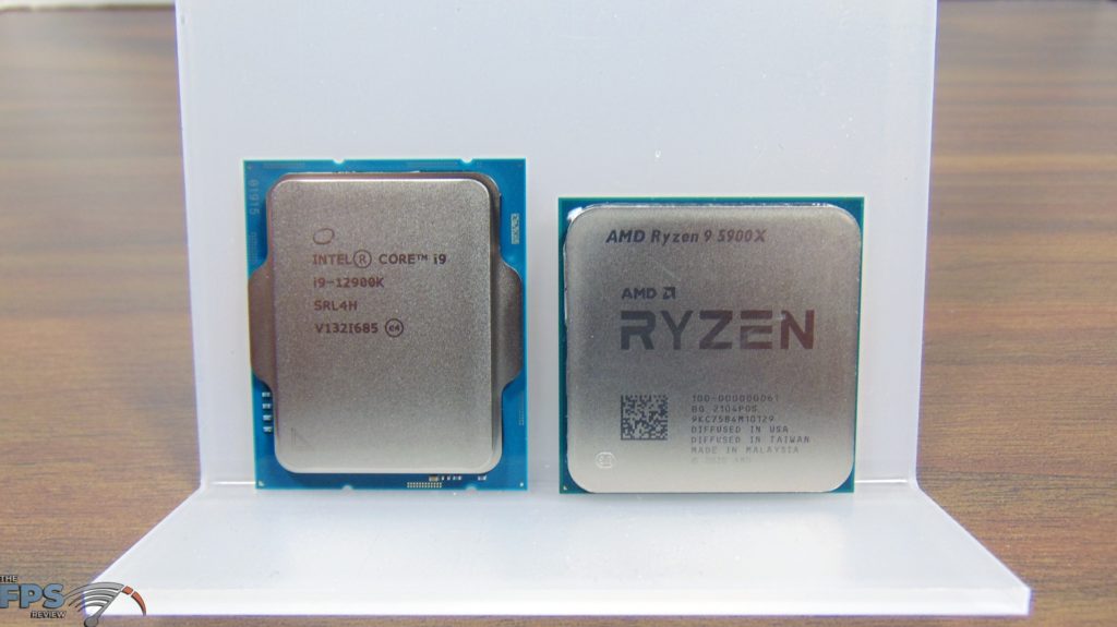 Intel Core i9-12900K CPU side by side AMD Ryzen 9 5900X CPU