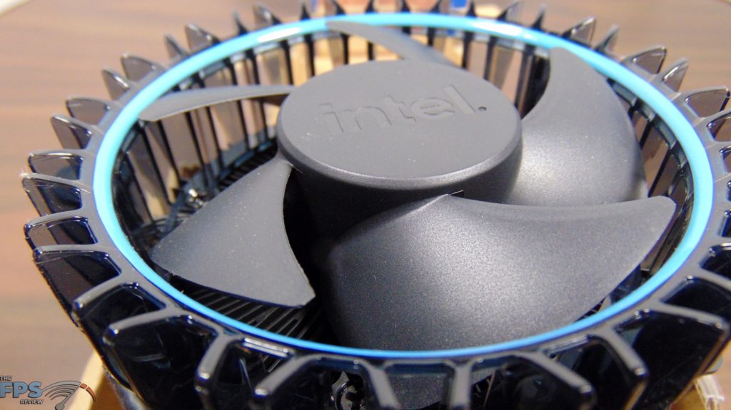 Intel Core i5-12400 included air-cooler thermal solution closeup of fans