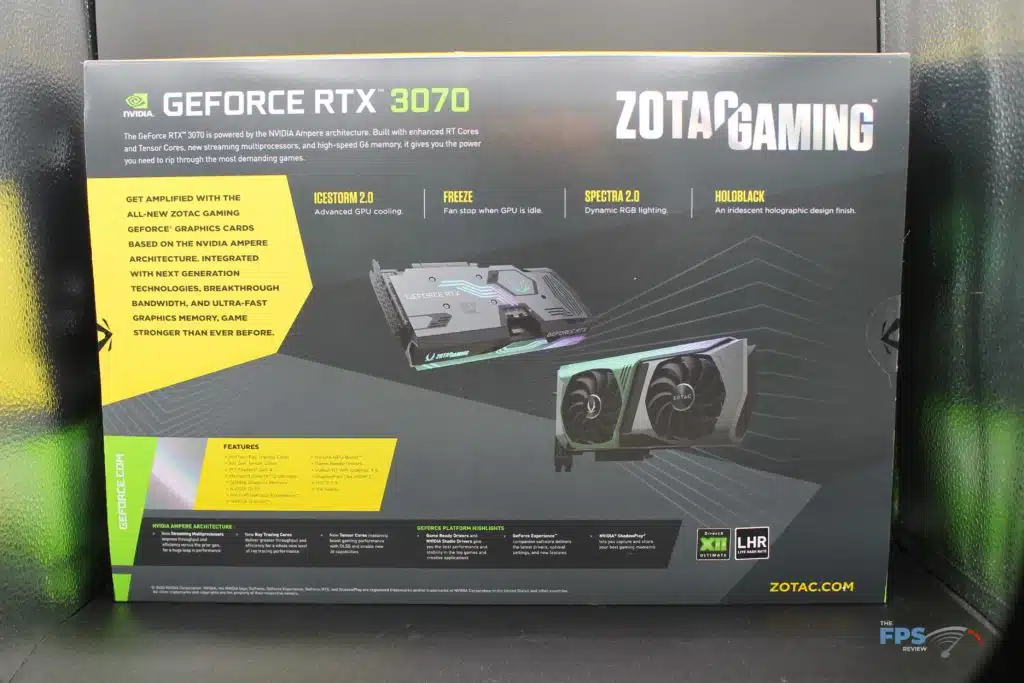 ZOTAC GAMING GeForce RTX 3070 AMP Holo box back