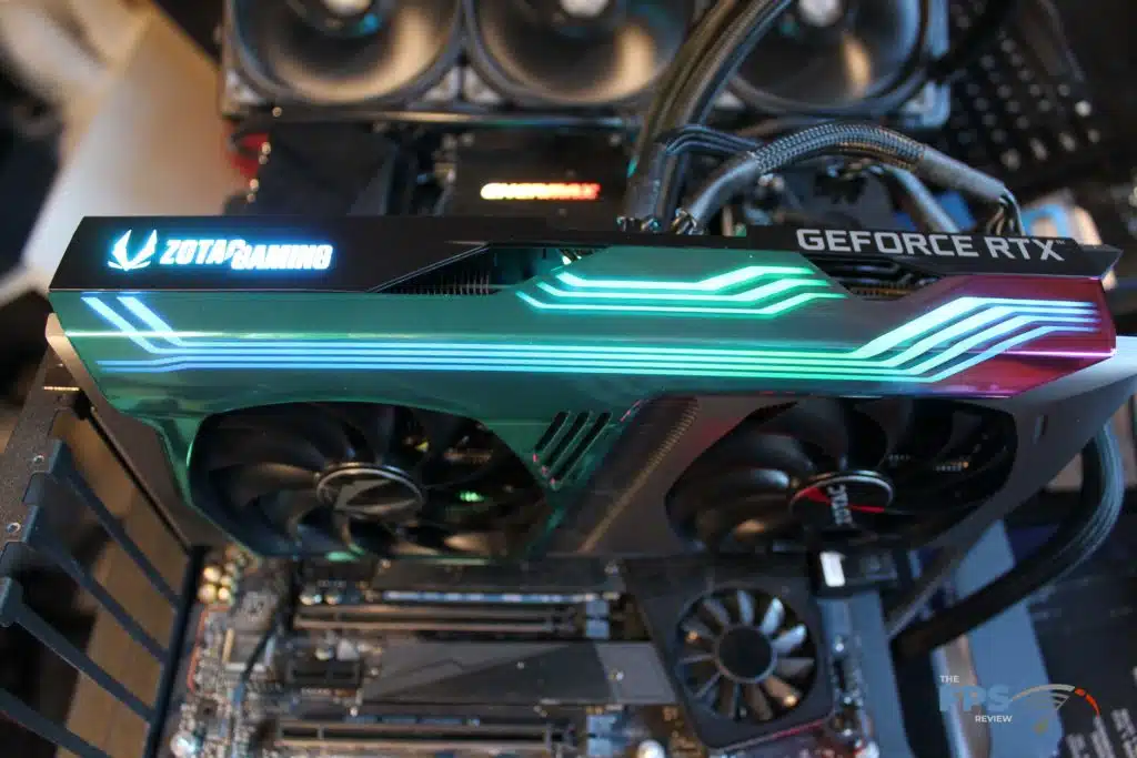 ZOTAC GAMING GeForce RTX 3070 AMP Holo installed view