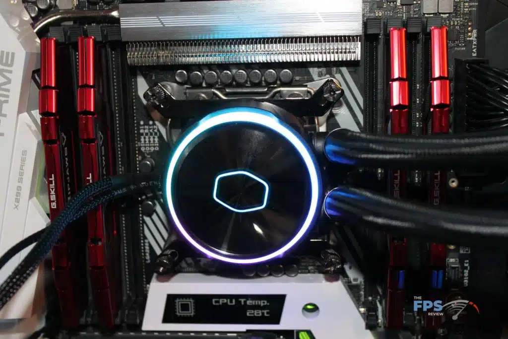 Cooler Master MASTERLIQUID PL360 FLUX waterblock installed