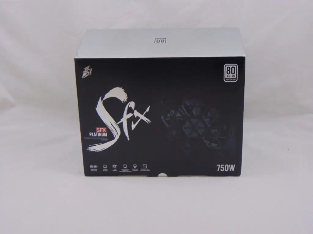 Front/top of 1STPLAYER SFX 750W Platinum packaging