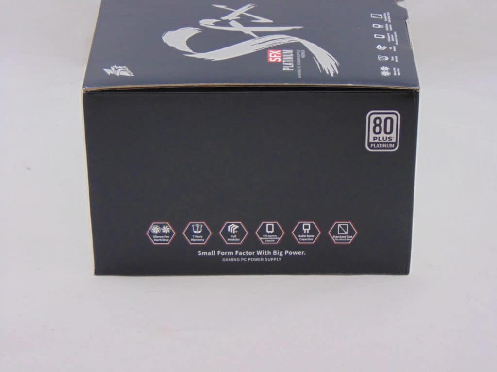 Side of 1STPLAYER SFX 750W Platinum packaging