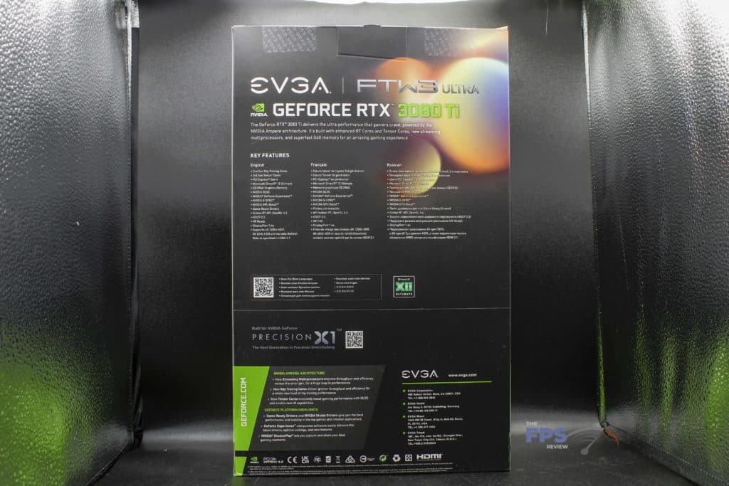 EVGA GeForce RTX 3080 Ti FTW3 ULTRA GAMING box rear