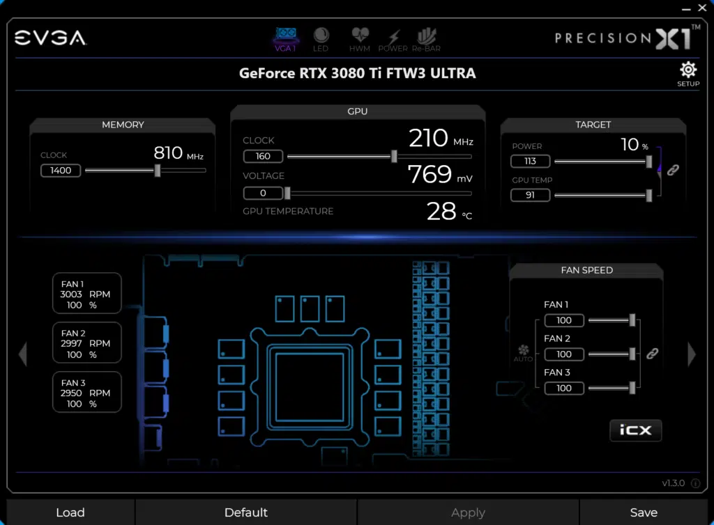 EVGA GeForce RTX 3080 Ti FTW3 ULTRA GAMING precision X overclocking