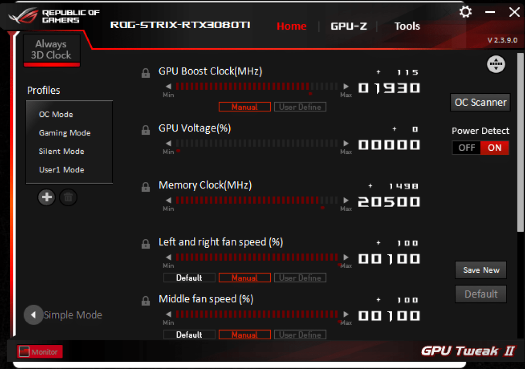 ASUS ROG STRIX GeForce RTX 3080 Ti O12G GAMING ASUS GPU Tweak II Overclock