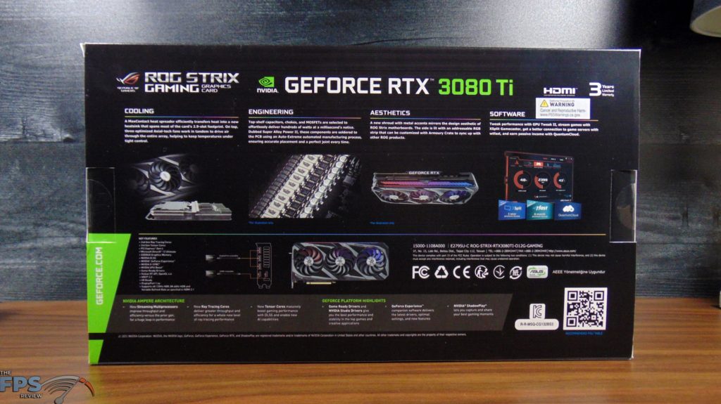 ASUS ROG STRIX GeForce RTX 3080 Ti O12G GAMING video card box back