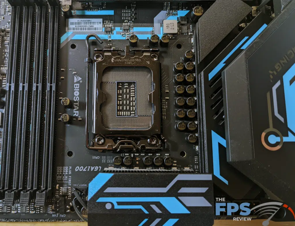 BIOSTAR Racing Z690 GTA Motherboard Socket and VRMs