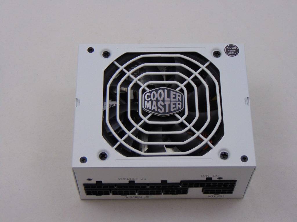 Cooler Master V850 SFX Gold WHITE Edition 850W Power Supply Grill Side with Logo