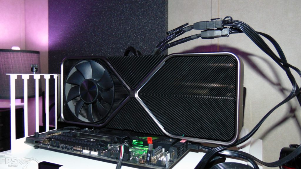 NVIDIA GeForce RTX 3090 Founders Edition Video Card Installed in Computer Angled View