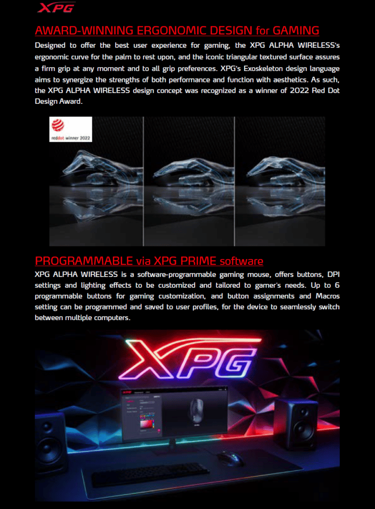 XPG ALPHA Wireless Gaming Mouse Presentation