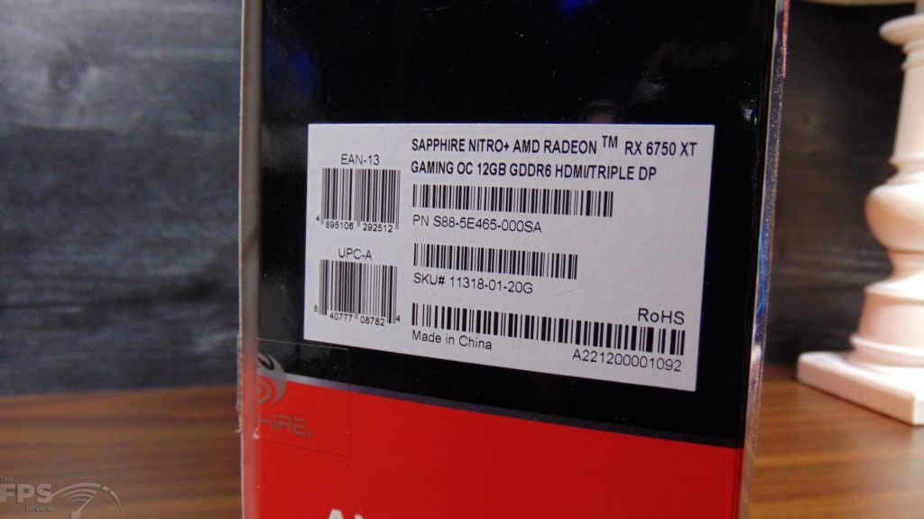 SAPPHIRE NITRO+ AMD Radeon RX 6700 XT GAMING OC Video Card Box Label