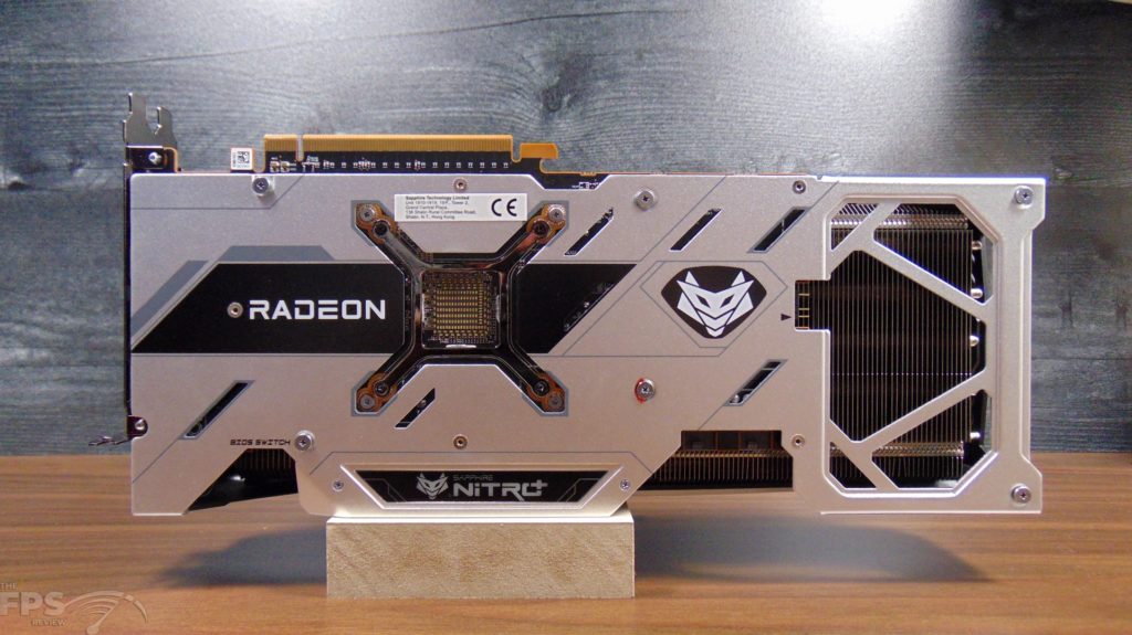 SAPPHIRE NITRO+ AMD Radeon RX 6700 XT GAMING OC Video Card Back View Standing on Desk