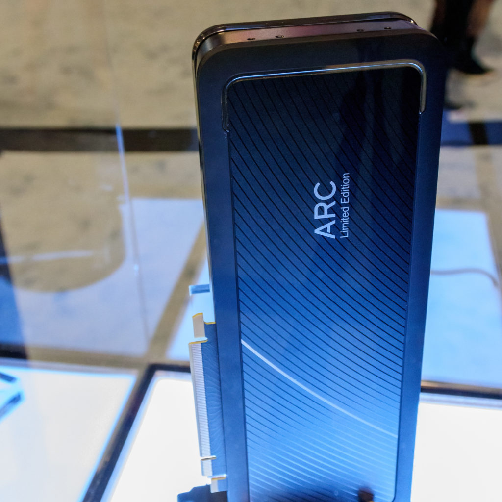 Intel ARC Discrete GPU backplate with branding