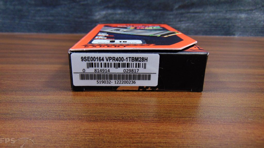 Patriot Viper VPR400 RGB 1TB Gen4x4 M.2 SSD Box Label