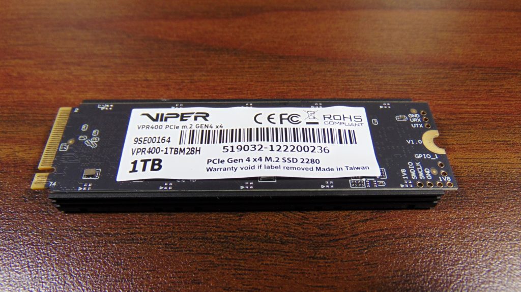 Patriot Viper VPR400 RGB 1TB Gen4x4 M.2 SSD Bottom View