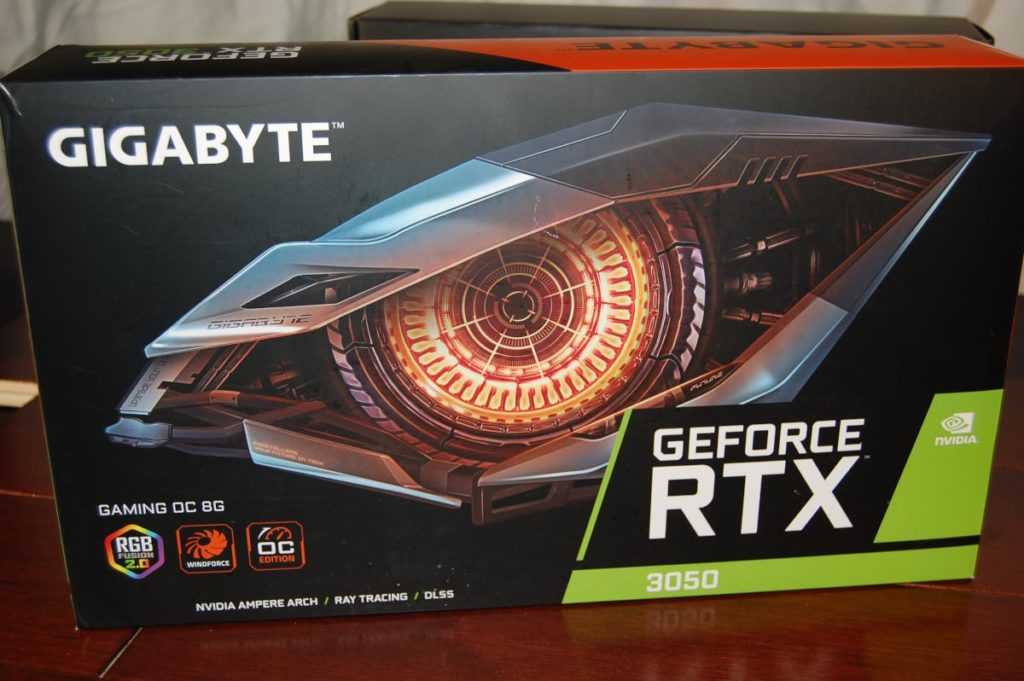 GIGABYTE GeForce RTX 3050 Gaming OC 8G Video Card box front